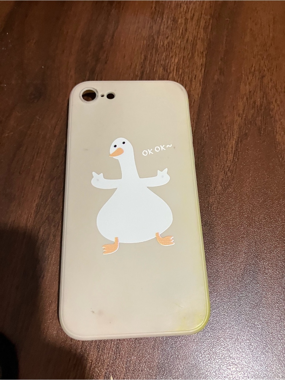 White Cute Goose Silicone Phone Case for iPhone
